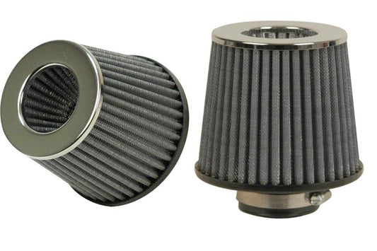 Vibrant Open Funnel Perf Air Filter (5in Cone O.D. x 5in Tall x 3in inlet I.D.) - Chrome Filter Cap