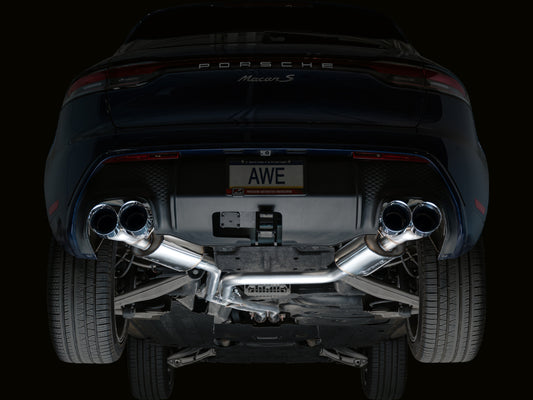 AWE Tuning 19-21 Porsche Macan 3.0T/2.9TT Touring Edition Cat-Back Exhaust w/ Chrome Silver Tips