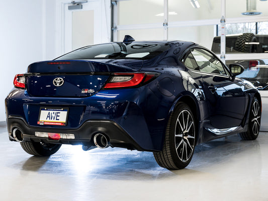 AWE Tuning Subaru BRZ/ Toyota GR86/ Toyota 86 Track Edition Cat-Back Exhaust- Chrome Silver Tips
