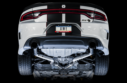 AWE Tuning 2017+ Dodge Charger 5.7L Track Edition Exhaust - Diamond Black Tips