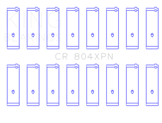 King Ford 260CI/289CI/302 (Size .020 Undersize) XP-Series Tri-Metal Narrowed Rod Bearings - Set of 8