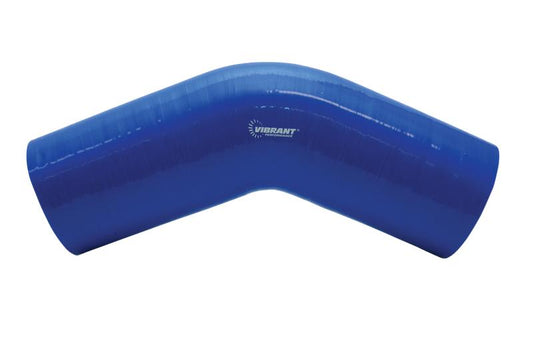 Vibrant 4 Ply Reinforced Silicone Elbow Connector - 5in ID x 4in Leg 45 Deg Elbow (BLACK)
