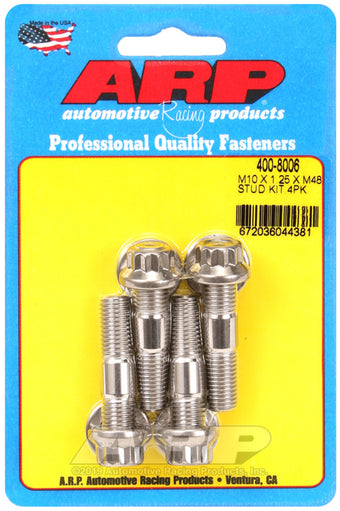 compare product ARP M10 x 1.25 x 48mm Broached 4 Piece Stud Kit