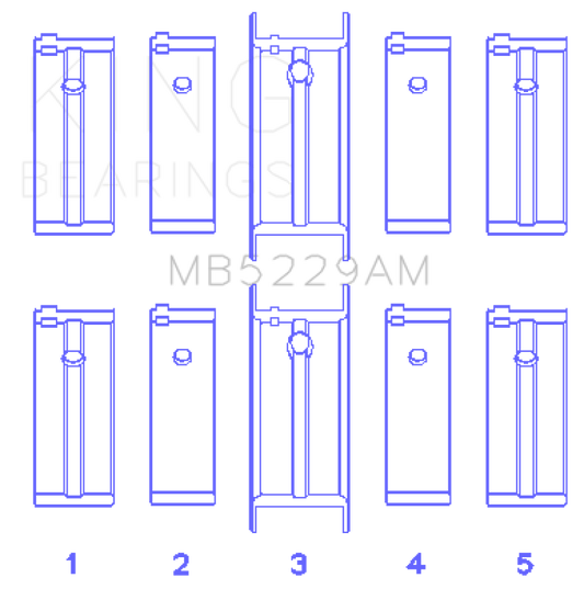 King Engine Bearings Nissan Datsun A12/(Size +0.25mm) Main Bearing Set