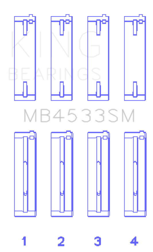 King Engine Bearings Audi 2.1L/2.2L 10V/20V 5cyl Turbo (Size 0.50 Oversized) Main Bearing Set