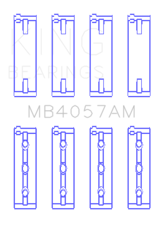 King Engine Bearings Honda C27A4 (Size +0.25mm) Main Bearing Set