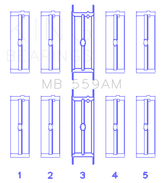 King Engine Bearings Ford 330/352/360/390/410/428 Engine (Size 050) Main Bearing Set