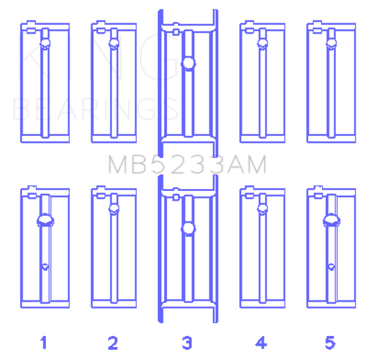 King Engine Bearings Nissan L20B/Z20/Z22/Z24 (Size +0.50mm) Main Bearing Set