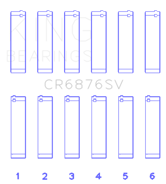 King Engine Bearings Mercedes Benz Om 642 Sputter Replacement (Size +0.50mm) Conrod Bearing Set