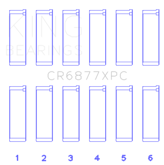 King Engine Bearings BMW S54B32 3.2L Coated Performance Rod Bearing Set of 6 (Size .026)