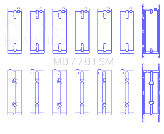 King Engine Bearings BMW N57 D30 A/B/C/N57N/N57S Main Bearing Set - Size +0.25mm