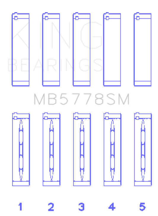 King Engine Bearings Audi/VW 1.8/2.0 TSI/TFSI (Size 0.50 Oversized) Main Bearing Set