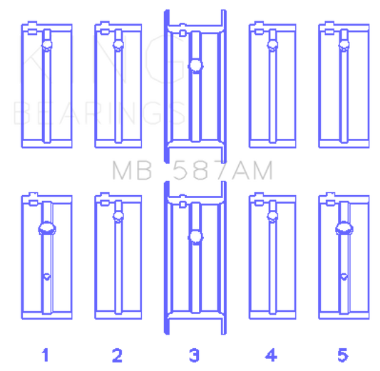 King Engine Bearings NISSAN L20B, Z20, Z22, Z24 (Size STD) Crankshaft Main Bearing Set