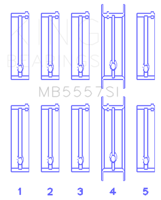 King Engine Bearings Chevrolet 121Ci/Ln2 134Ci (Size +0.50mm) Main Bearing Set