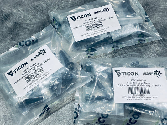 HeadGames/Ticon Chevy LS Titanium Exhaust Manifold Bolt Kit