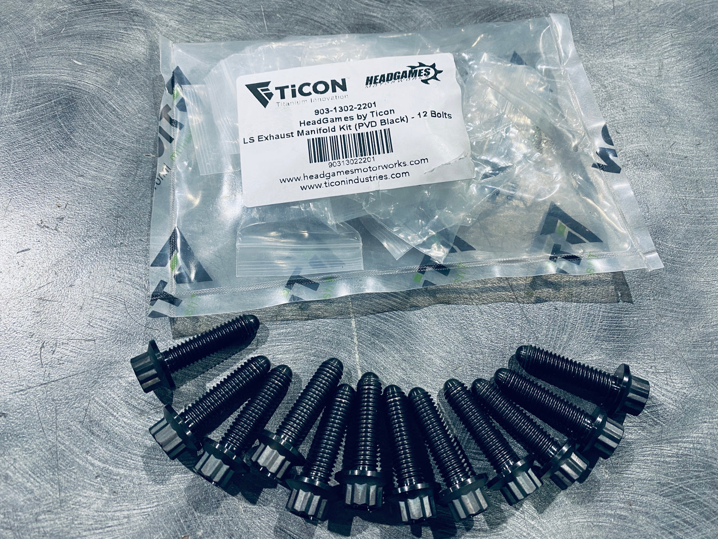 HeadGames/Ticon Chevy LS Titanium Exhaust Manifold Bolt Kit