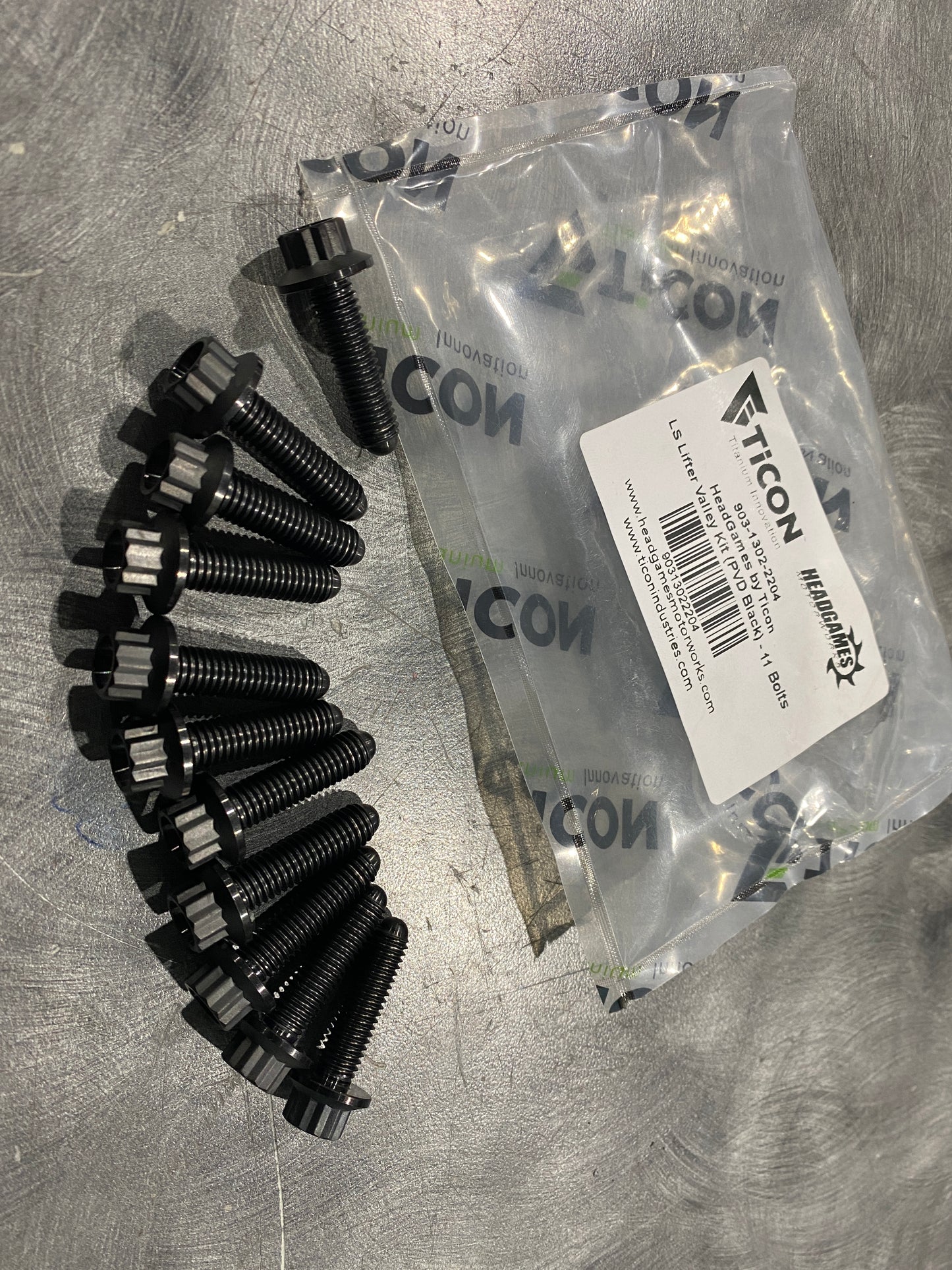 HeadGames/Ticon Chevy LS Titanium Lifter Valley Bolt Kit