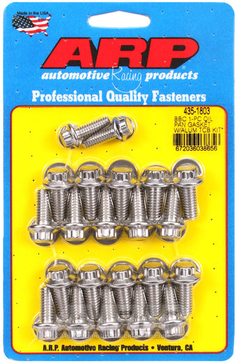 compare product ARP BB Chevy1-pc Oil Pan Gasket w/ Alum Timing Cover 12pt Bolt Kit