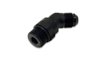 compare product Vibrant -12AN Male to Male -12AN Straight Cut 45 Degree Adapter Fitting - Anodized Black