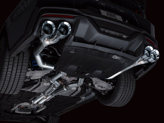 AWE 2024 Ford Mustang Dark Horse S650 RWD Track Edition Cat-Back Exhaust w/ Quad Chrome Silver Tips