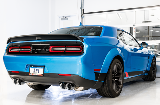 AWE Tuning 2015+ Dodge Challenger 6.4L/6.2L Non-Resonated Touring Edition Exhaust - Quad Silver Tips