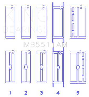 compare product King Engine Bearings GM V8 OHV 16 Valve (Size STD) Main Bearing Set