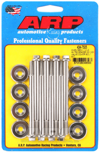 compare product ARP Small Block Chevy GENIII/IV LS Series .750 Spacer Hex Valve Cover Bolt Kit - Stainless Steel