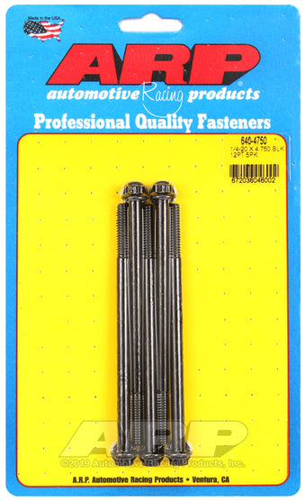 compare product ARP 1/4-20 x 4.750 12pt black oxide bolts