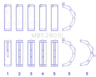 compare product King Engine Bearings Ford 281CI/330CI 4.6L/5.4L V8 (Size +0.5) Main Bearing Set