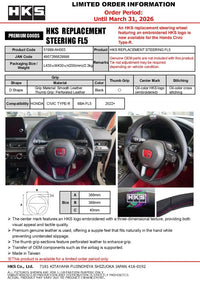 HKS Honda Civic FL5 Replacement Steering Wheel