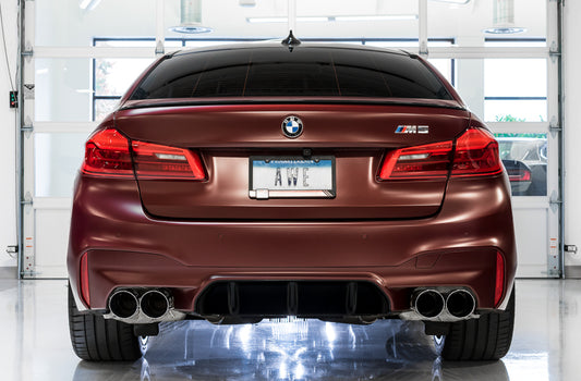 AWE Tuning 18-19 BMW M5 (F90) 4.4T AWD SwitchPath Axle-Back Exhaust - Chrome Silver Tips