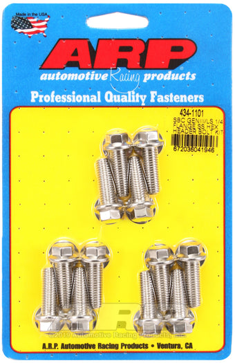 compare product ARP SBC/GENIII LS 1/4 Flange SS Hex Header Bolt Kit