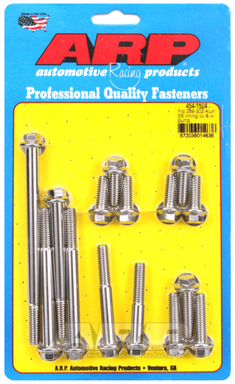 compare product ARP Ford 289-302 Alum SS Timing Cover and Water Pump Kit