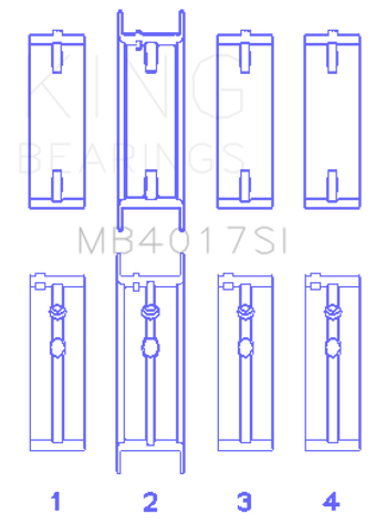 compare product King Engine Bearings GM 231 (3800) V6 (Size STD) Main Bearing Set