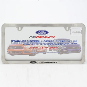 compare product Ford Racing Slim License Plate Frame - Brushed Stainless Steel