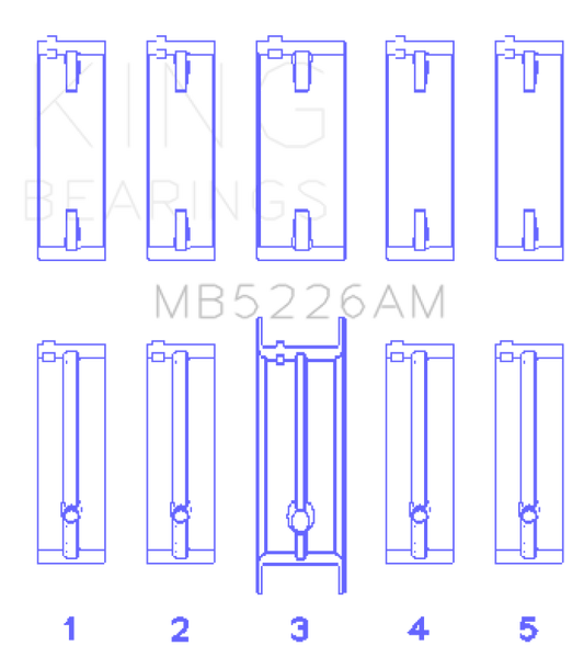 King Engine Bearings Mazda 626 F8 (Size +0.25mm) Main Bearing Set