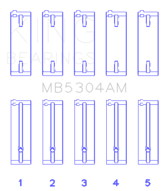 King Engine Bearings Kia/Mazda DOHC 16 Valve/SOHC 16 Valve/SOHC 8 Valve (Size STD) Main Bearing Set