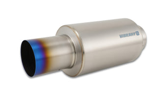 compare product Vibrant Titanium Muffler w/Straight Cut Burnt Tip 4in Inlet / 4in Outlet