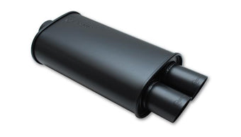 compare product Vibrant StreetPower FLAT BLACK Oval Muffler with Dual 3in Outlet - 3in inlet I.D.