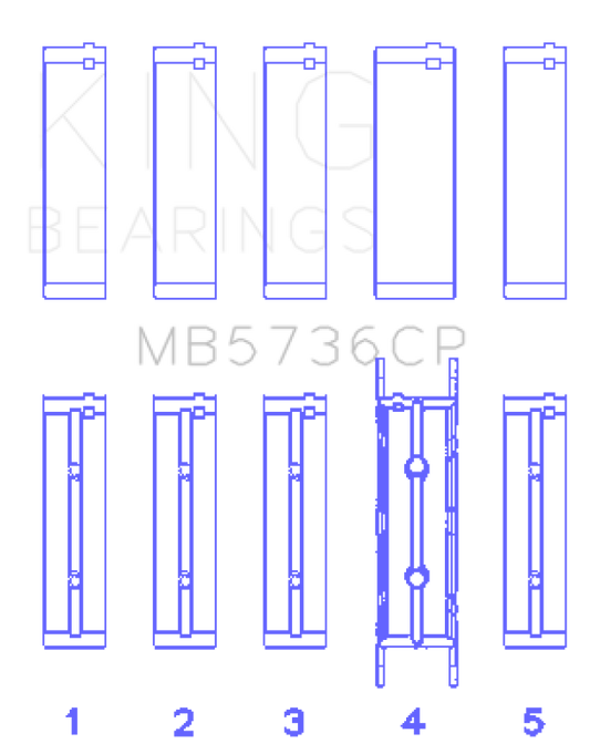 King Engine Bearings Ford Powerstroke 6.0L/6.4L Diesel Crankshaft Main Bearing Set - Size STD