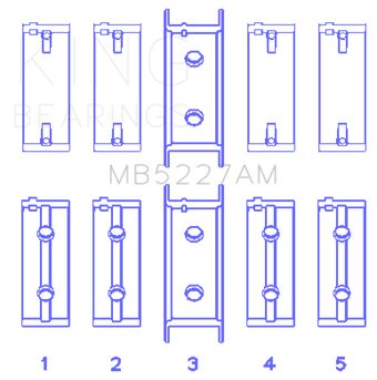 compare product King Engine Bearings Mitsubishi 4G63/4G63T (92) (Size +0.50mm) Main Bearing Set