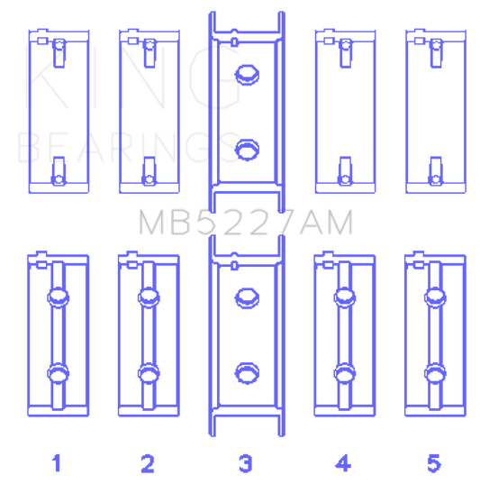 King Engine Bearings Mitsubishi 4G63/4G63T (92) (Size +0.25mm) Main Bearing Set