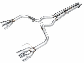 compare product AWE 2024 Ford Mustang GT Fastback S650 RWD Track Edition Cat-Back Exhaust w/ Quad Chrome Silver Tips