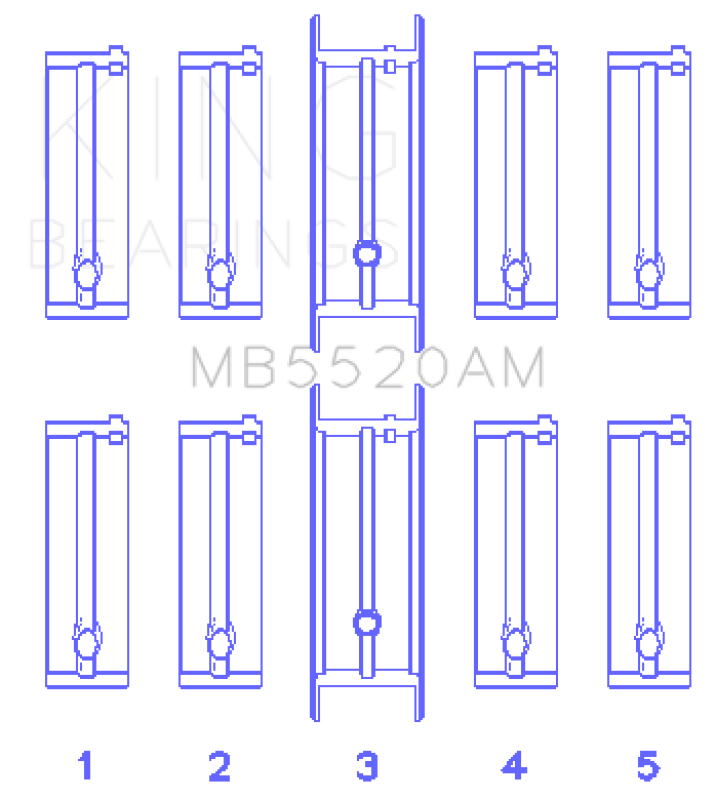 King Engine Bearings Opel C20XE / X18XE / X22XE Main Bearing Set