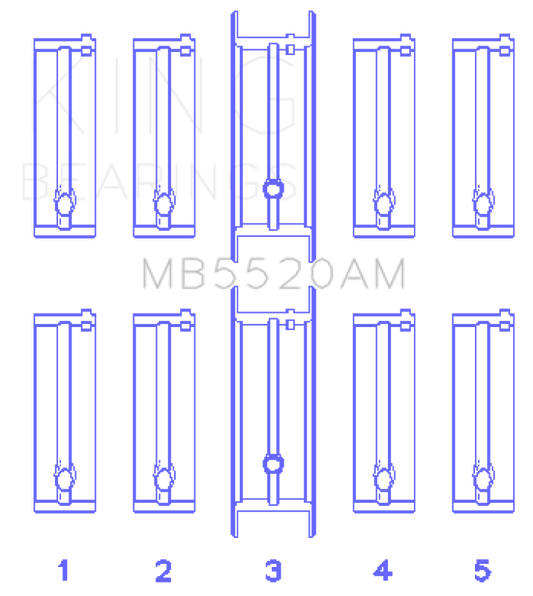 King Engine Bearings Opel C20Xe/X18Xe/X22Xe (Size +0.75mm) Main Bearing Set