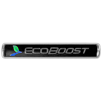 compare product Ford Racing Black/Silver EcoBoost Emblem 3-1/2in x 9/16in - Set of 2