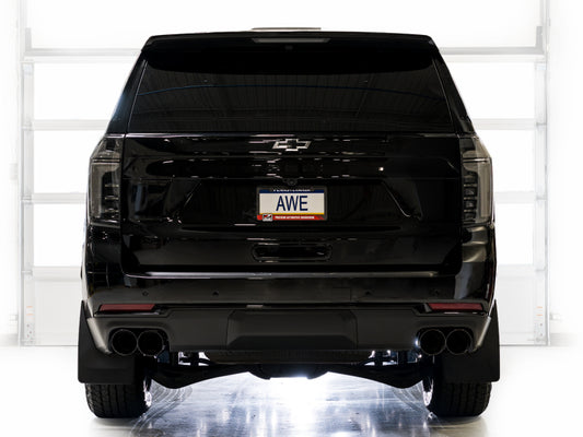 AWE Tuning 2021+ GMC Suburban/Yukon XL 5.3L 0FG Split Rear Exit Catback - Quad Diamond Blk Tips