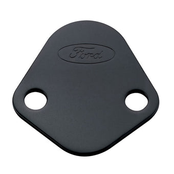 compare product Ford Racing Fuel Pump Block Off Plate - Black Crinkle Finish w/ Ford Oval