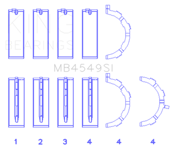 compare product King Engine Bearings Ford EcoBoost 3.5L/3.7L V6 Main Bearing Set - Size STD