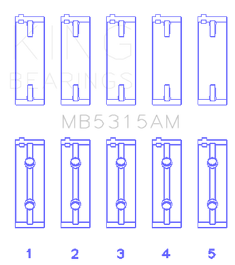 compare product King Engine Bearings Mitsubishi 4G63T/4G64 (Size 0.25) Main Bearing Set